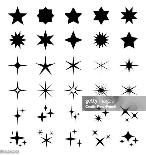star icon set - vector stock illustration. different forms of stars, constellations, galaxies - constellation pattern stock illustrations