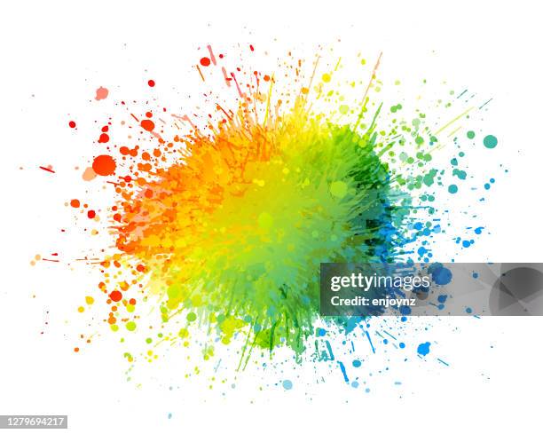 rainbow paint splash background - paint explosion stock illustrations