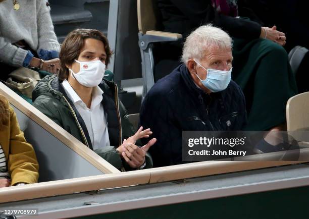 Patrick Poivre D'Arvor aka PPDA attends the Men's Final on day 15 of the 2020 French Open on Court Philippe Chatrier at Roland Garros stadium on...