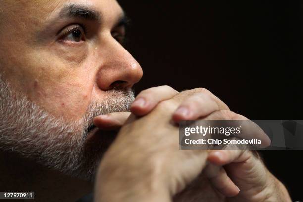 Federal Reserve Chairman Ben Bernanke testifies before the U.S. Congress Joint Economic Committee in the Dirksen Senate Office Building on Capitol...