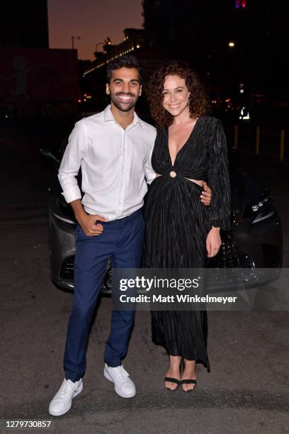 Andy Lalwani and Shira Lazar attend the Revry Visibility Awards during QueerX Live! to celebrate National Coming Out Day at QueerX @ the Drive-In on...