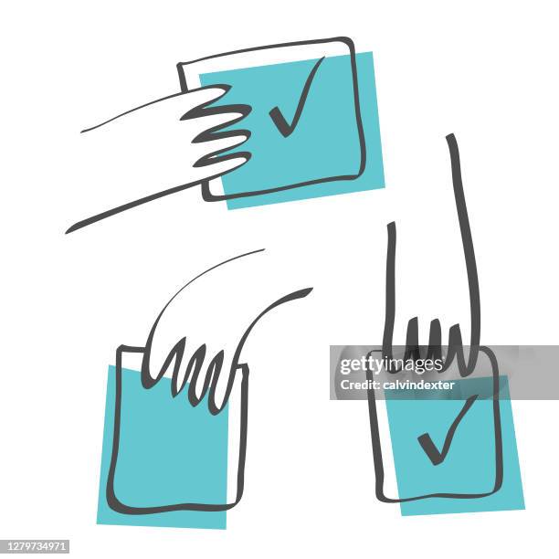 human hands voting - school registration stock illustrations