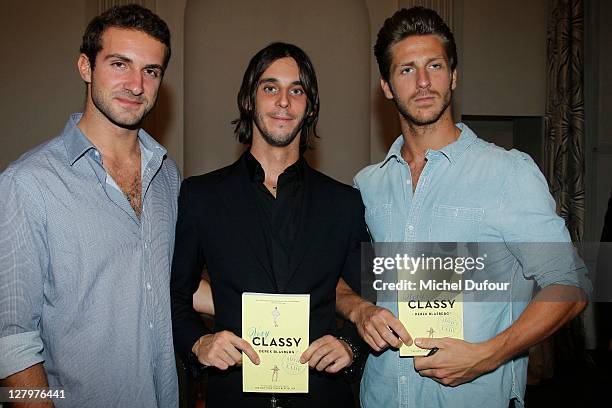 Stavros Niarchos III, Vladimir Roitfeld and JT Besins attend the Derek Blasberg 'Very Classy' Book Signing hosted by Moda Operandi on October 3, 2011...