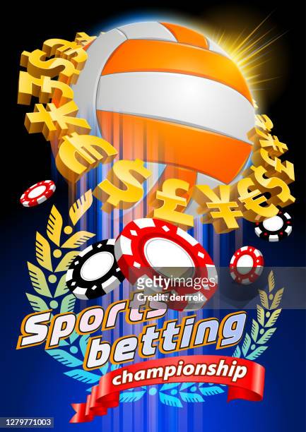 ilustraciones, imágenes clip art, dibujos animados e iconos de stock de voleibol de apuestas deportivas - bookmaker