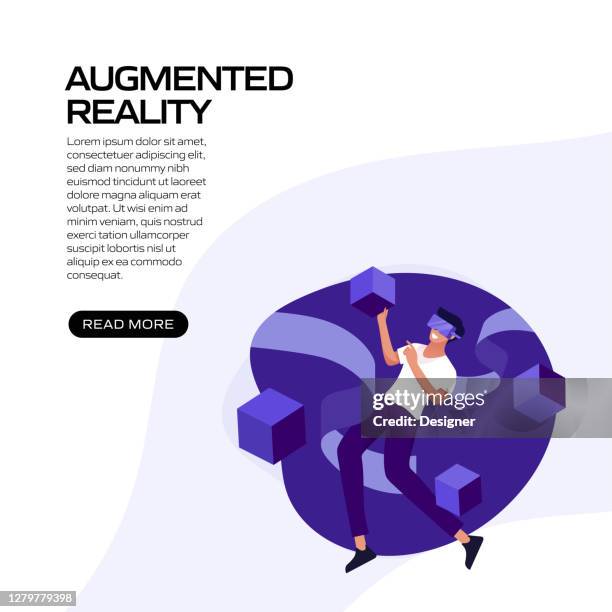 augmented reality concept vector illustration for website banner, advertisement and marketing material, online advertising, business presentation etc. - cad screen stock illustrations