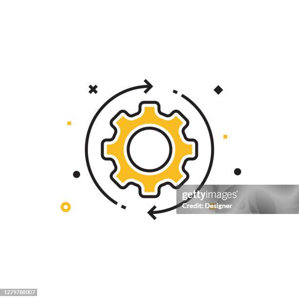 repeatability flat line icon, outline vector symbol illustration. - future digitalization stock illustrations