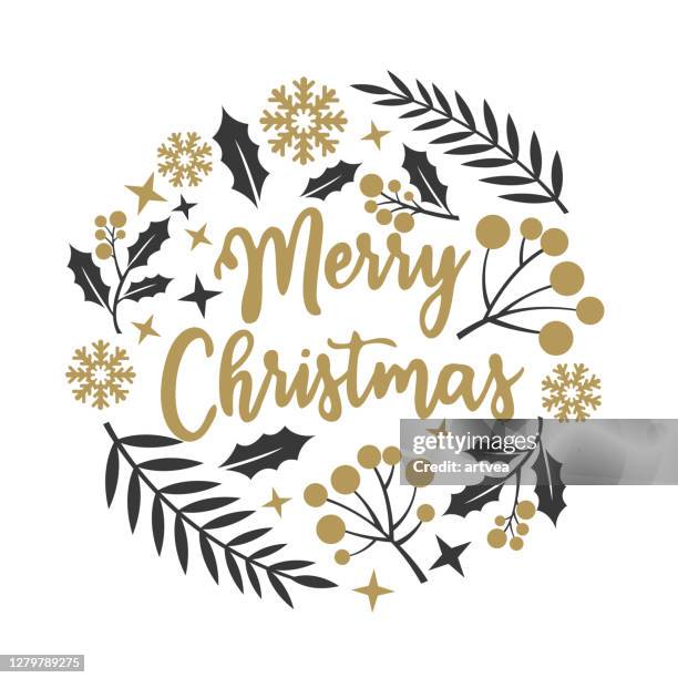 christmas wreath - home decoration stock illustrations