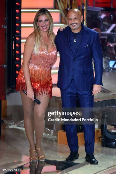 Bologna trainer Sinisa Mihajilovic and wife Arianna during tv broadcast Dancing with star in the Auditorium rai del foro italico. Rome , October...