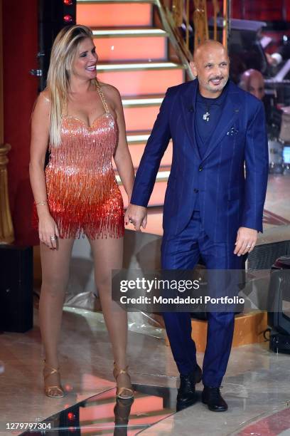 Bologna trainer Sinisa Mihajilovic and wife Arianna during tv broadcast Dancing with star in the Auditorium rai del foro italico. Rome , October...