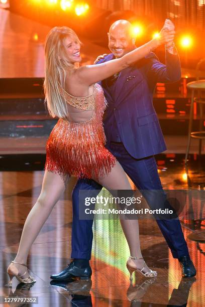 Bologna trainer Sinisa Mihajilovic and wife Arianna during tv broadcast Dancing with star in the Auditorium rai del foro italico. Rome , October...