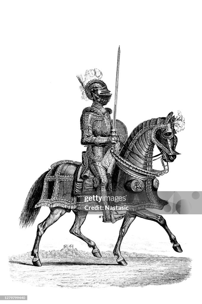 Complete splendor armor for horse and knight