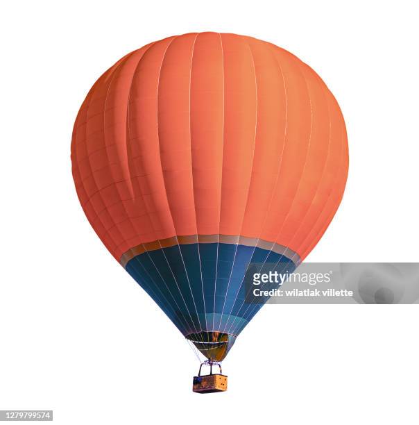 group hot air balloon on white background. - balloon stockfoto's en -beelden