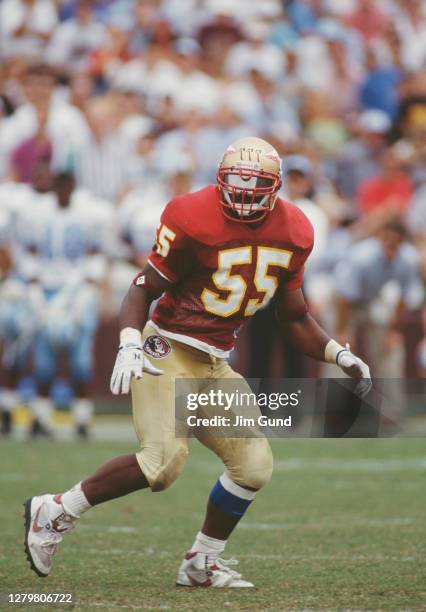 Marvin Jones, Linebacker for the Florida State Seminoles during the NCAA Big East Conference college football game against the University of North...