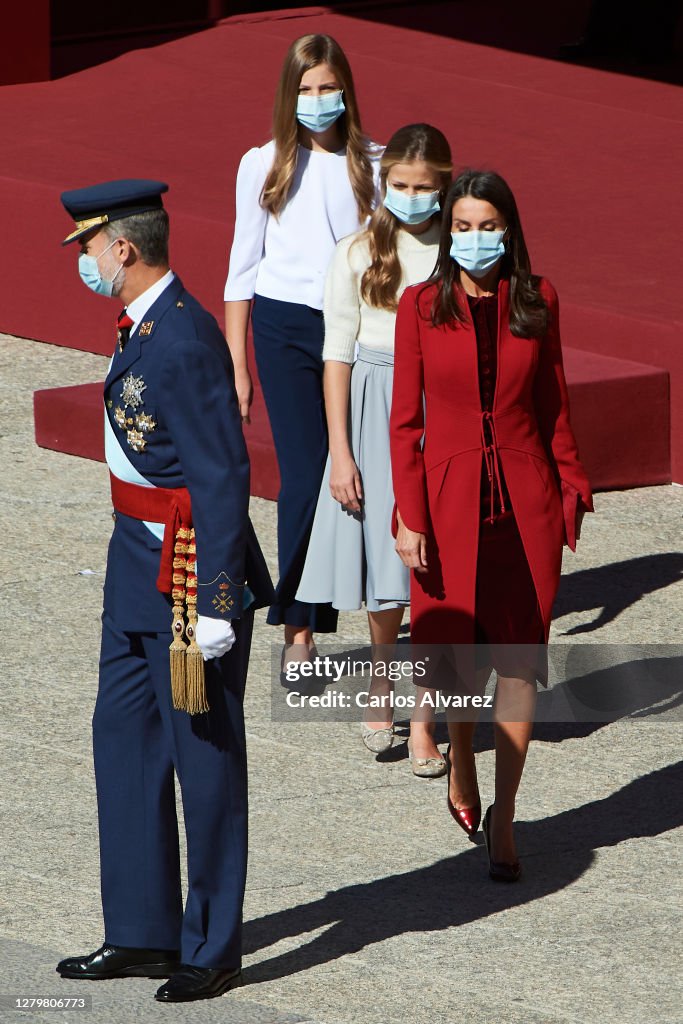 Spanish Royals Attend The National Day Military Parade