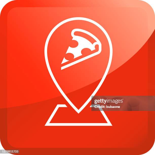 pizzeria map pointer icon - american cheese slice stock illustrations