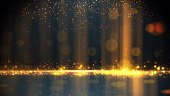 Gold Particles Glitter Luxury Awards night Background.
