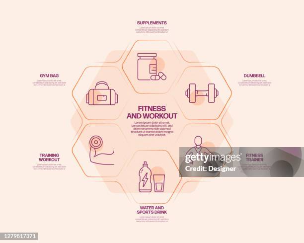 fitness and workout related process infographic template. process timeline chart. workflow layout with linear icons - runner stretching stock illustrations