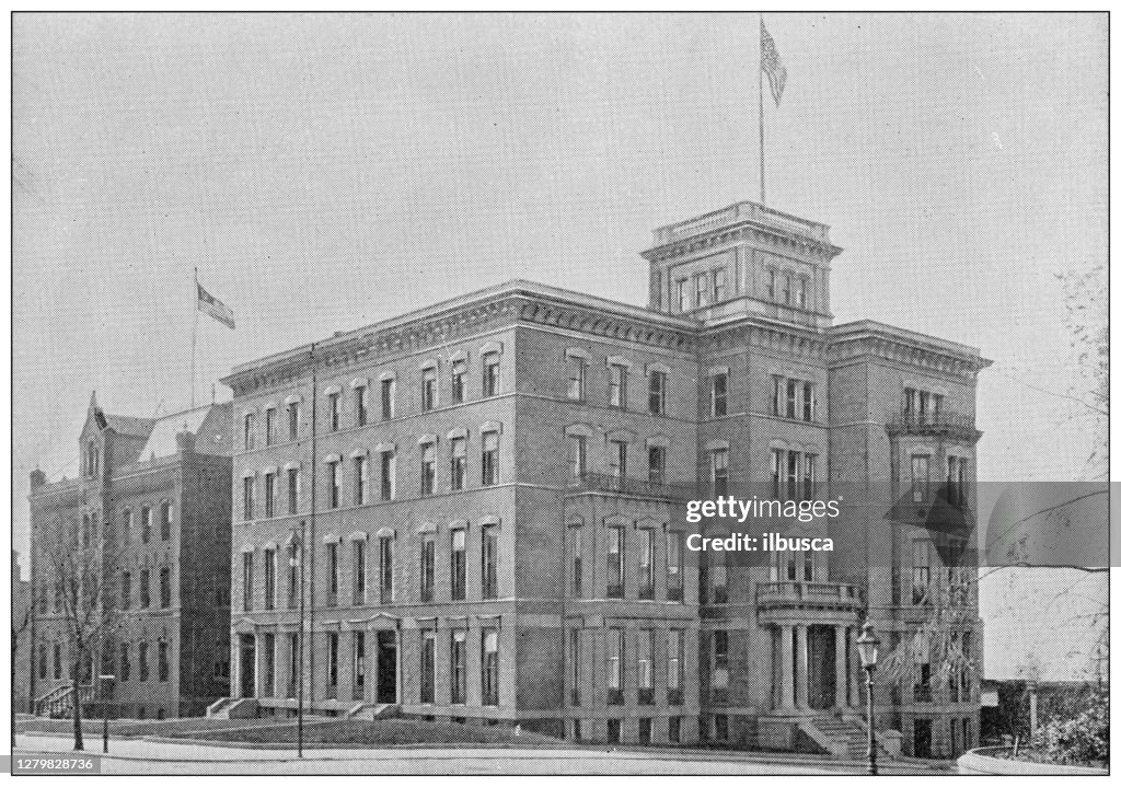 Antique black and white photograph of Washington, USA: Marine hospital service and Coast survey