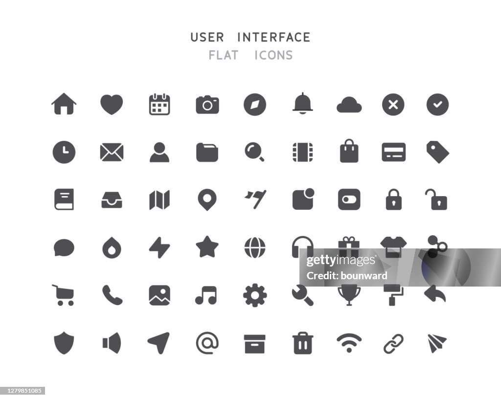 54 Große Sammlung von Web-Benutzeroberfläche flache Symbole