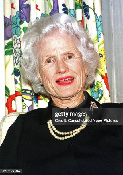 Portrait of Roberta McCain as she poses in her apartment, Washington DC, February 18, 2000. The widow of US Navy Admiral John S McCain Jr, one of the...