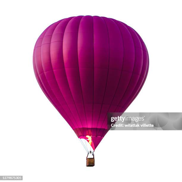 group hot air balloon on white background. - hot air ballon foto e immagini stock