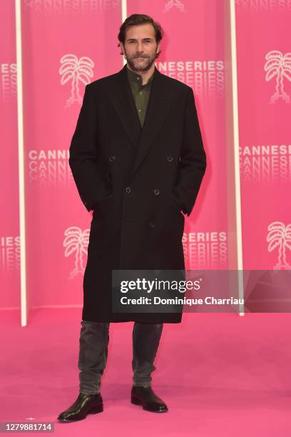 Gregory Fitoussi attends the Pink Carpet : Day Four at the 3rd Canneseries on October 12, 2020 in Cannes, France.