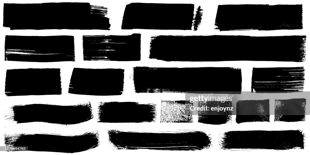 Grunge black paint marker strokes vector
