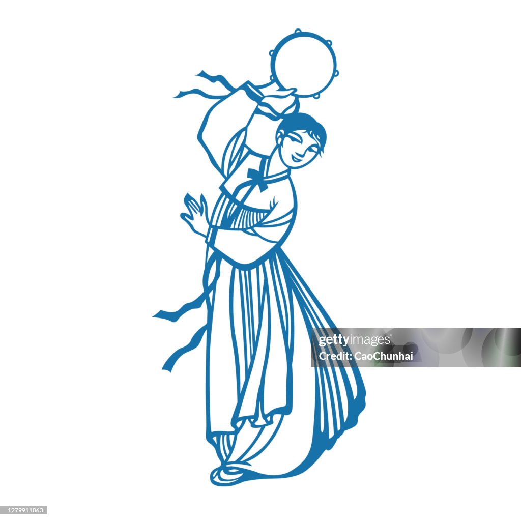 Girl Dancing(China paper-cut patterns)