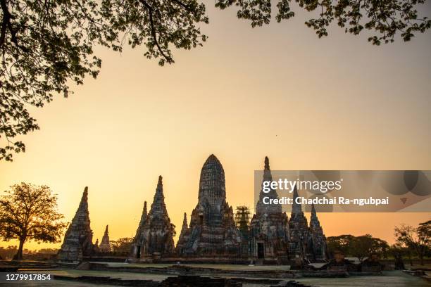 old temple wat chaiwatthanaram of ayutthaya province( ayutthaya historical park )asia thailand - sukhothai stock pictures, royalty-free photos & images