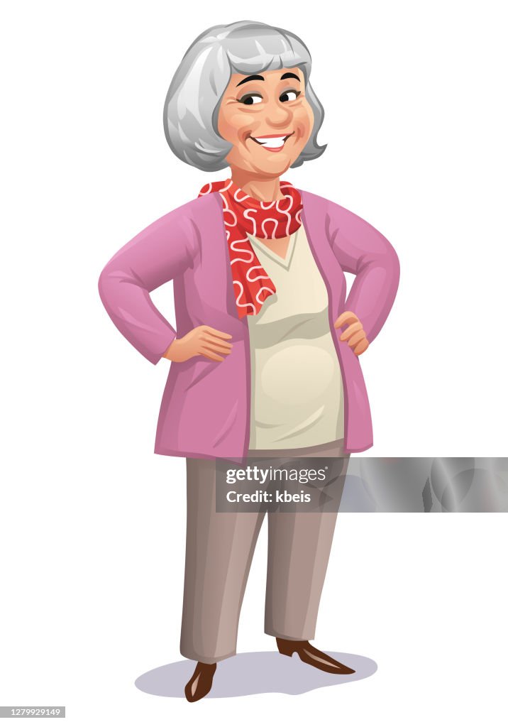 Senior Woman Standing With Hands On Hips High-Res Vector Graphic - Getty  Images