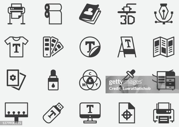 drucken von pixel perfect icons - kunstdruck stock-grafiken, -clipart, -cartoons und -symbole