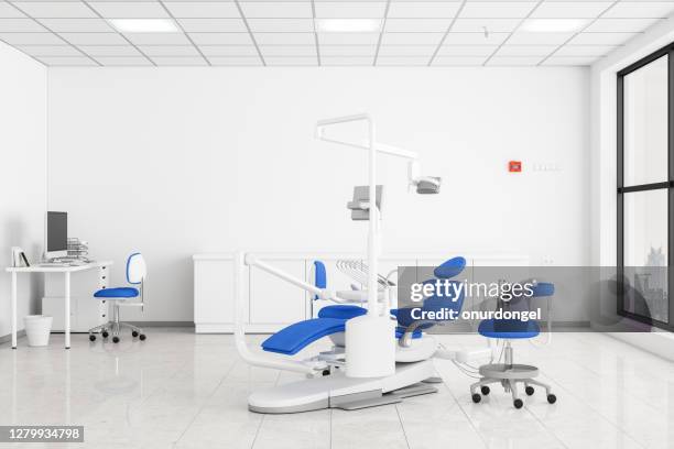dental office with dentist chair and dental tools - doctors office no people stock pictures, royalty-free photos & images