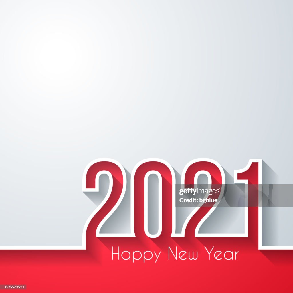 Happy new year 2021 - White background