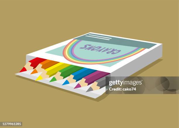 ilustrações de stock, clip art, desenhos animados e ícones de crayons vector illustration - desenho a lápis de cera
