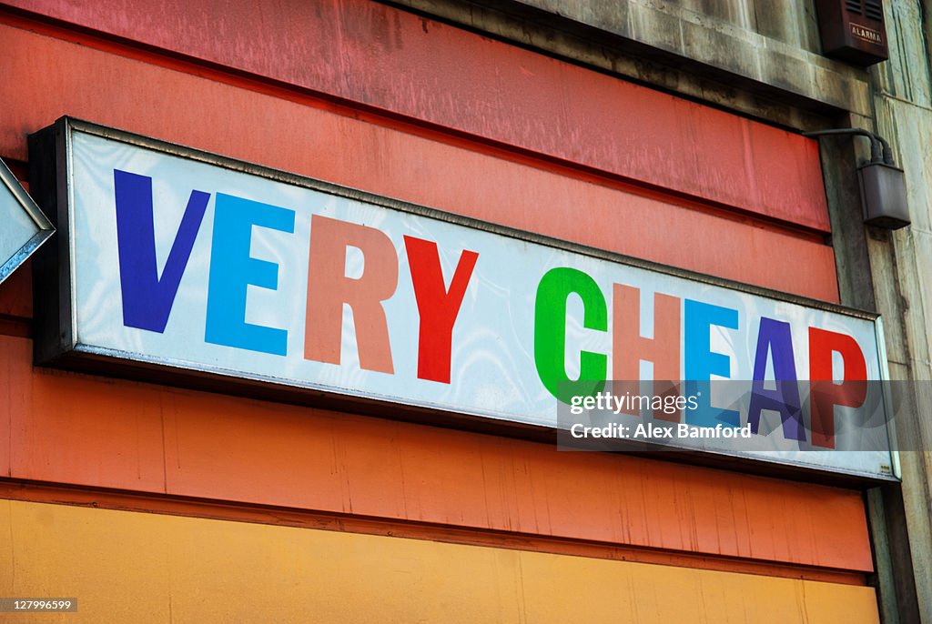 Honest shop sign in Barcelona