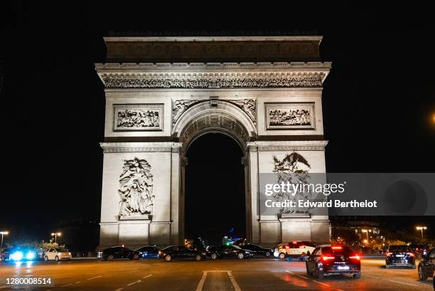 General view of Arc de Triomphe, which is part of the real-life locations for the Netflix TV Series "Emily In Paris" featuring actress Lily Collins,...