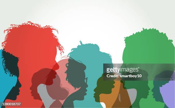 profilsilhouetten von afroamerikanerinnen - afrikanischer abstammung stock-grafiken, -clipart, -cartoons und -symbole