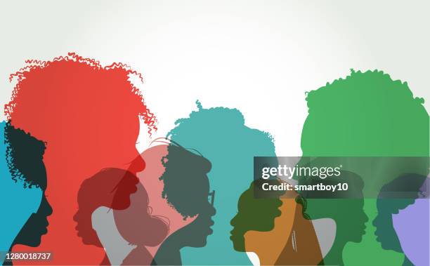 profile silhouettes of african american women - black woman silhouette stock illustrations