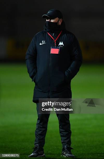 Gary Johnson, Manager of Torquay United looks on prior to the Vanarama National League match between Torquay United and Chesterfield at Plainmoor on...