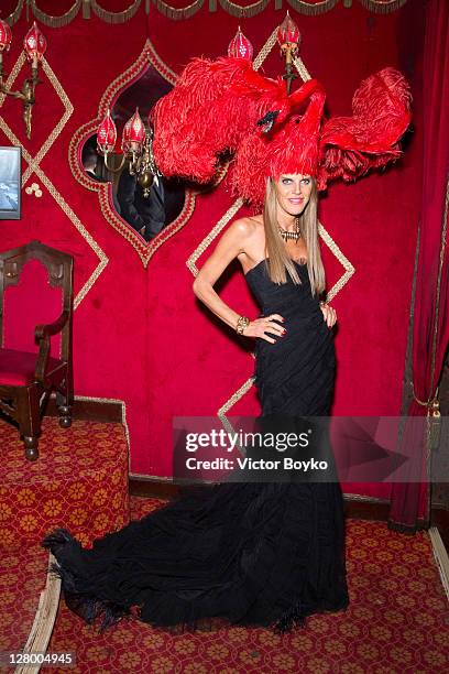 Anna Dello Russo attends the Irreverent Dinner hosted by Carine Roitfeld at Cabaret Raspoutine on October 4, 2011 in Paris, France.