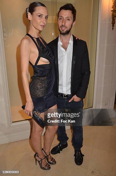 Laetitia Crahay and Anthony Vaccarello attend the Kate Moss for Fred Jewellery Launch - Paris Fashion Week Spring / Summer 2012 at Hotel Ritz on...