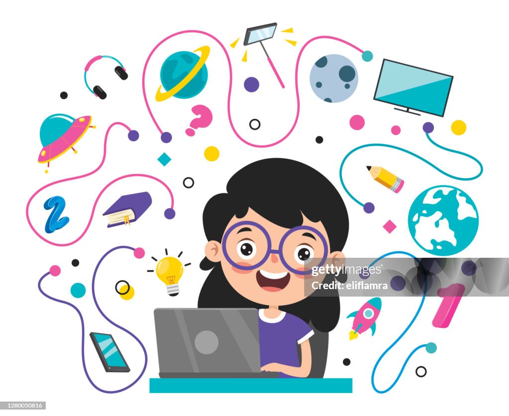 Learning.com Characters Online Learning Concept With Cartoon Character High-Res Vector Graphic ...