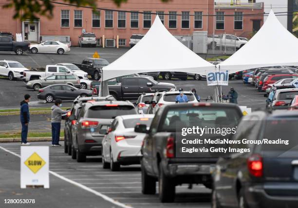 Reading, PA At the state run free COVID-19 testing site setup on Front Street in Reading, PA outside FirstEnergy Stadium Tuesday morning October 13,...