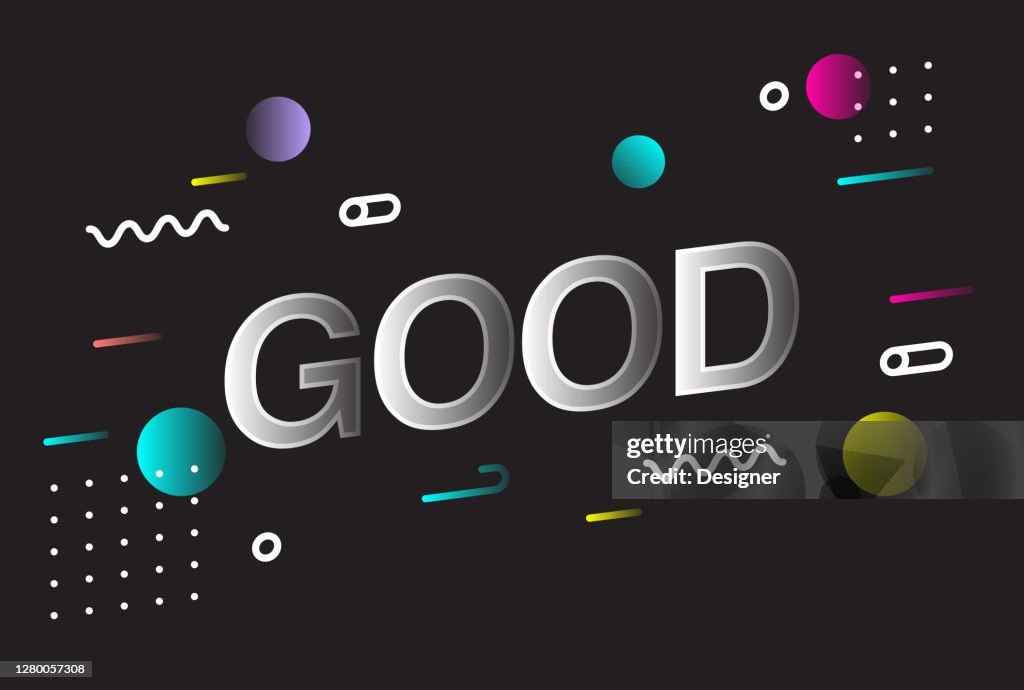 For Good Lettering Good Lettering Creative Design In Style Vector Illustration High-Res ...