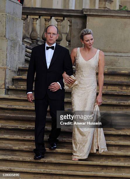 Prince Albert ll and Princess Charlene of Monaco attend the Yorkshire Variety Club Golden Jubilee Charity Ball at Harewood House on September 4, 2011...