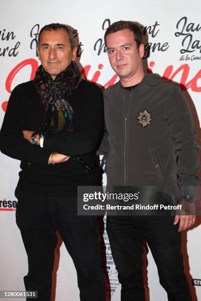 Pascal Houzelot and Quentin de Fleuriau attend the "L'Origine du Monde" Premiere at cinema UGC Normandie on October 13, 2020 in Paris, France.