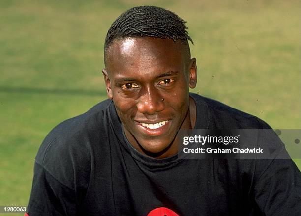 Portrait of Henry Olonga of Zimbabwe before the Test Match against South Africa at the Harare Sports Club in Zimbabwe. \ Mandatory Credit: Graham...