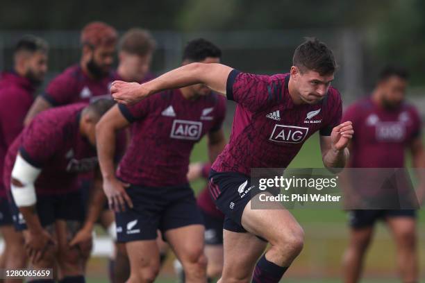 George Bridge of New Zealand during a New Zealand All Blacks training session at Trusts Stadium on October 14, 2020 in Auckland, New Zealand.