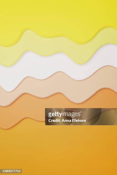 multilayer yellow and orange composition. - origami background stockfoto's en -beelden