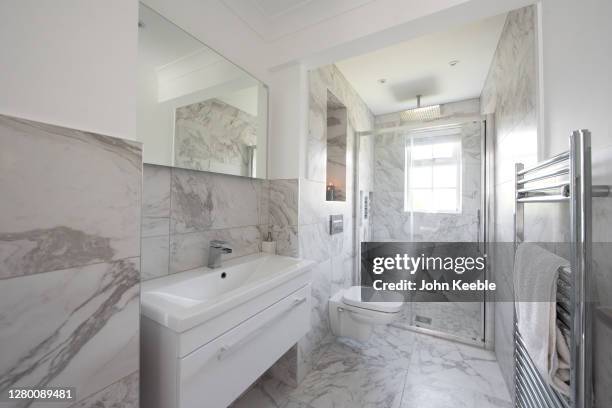 property interiors - shower room stock pictures, royalty-free photos & images